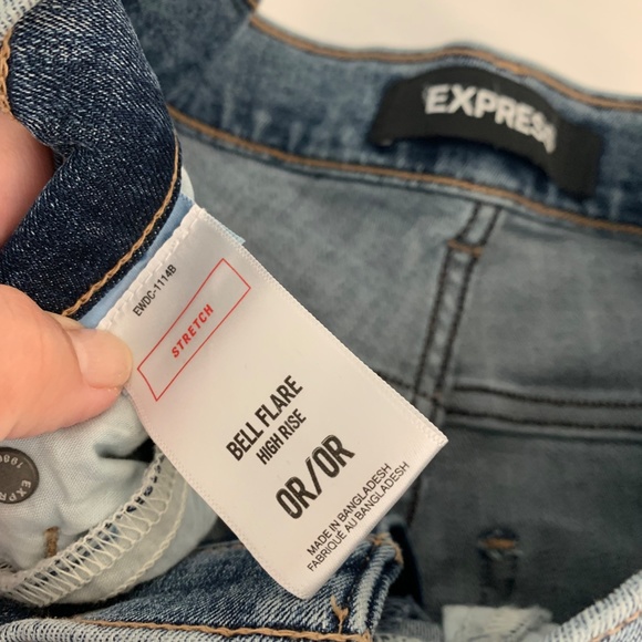 Express Jeans Bell Flare High Rise Stretch 0R - Picture 5 of 6